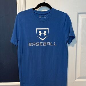 Under Armour Boys Blue Baseball Tee